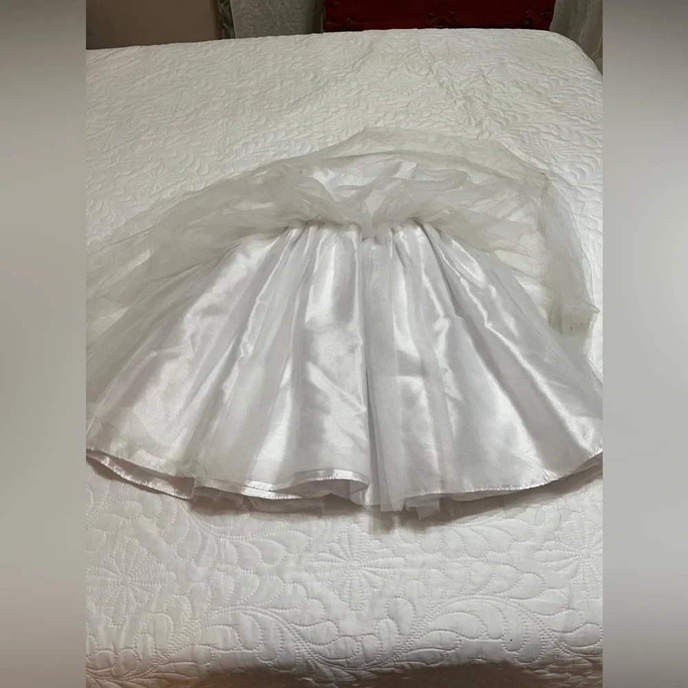 David's Bridal White Gown For Girl - Picture 3 of 16